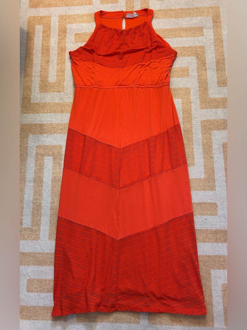Bright Red Orange Sleeveless Maxi Dress